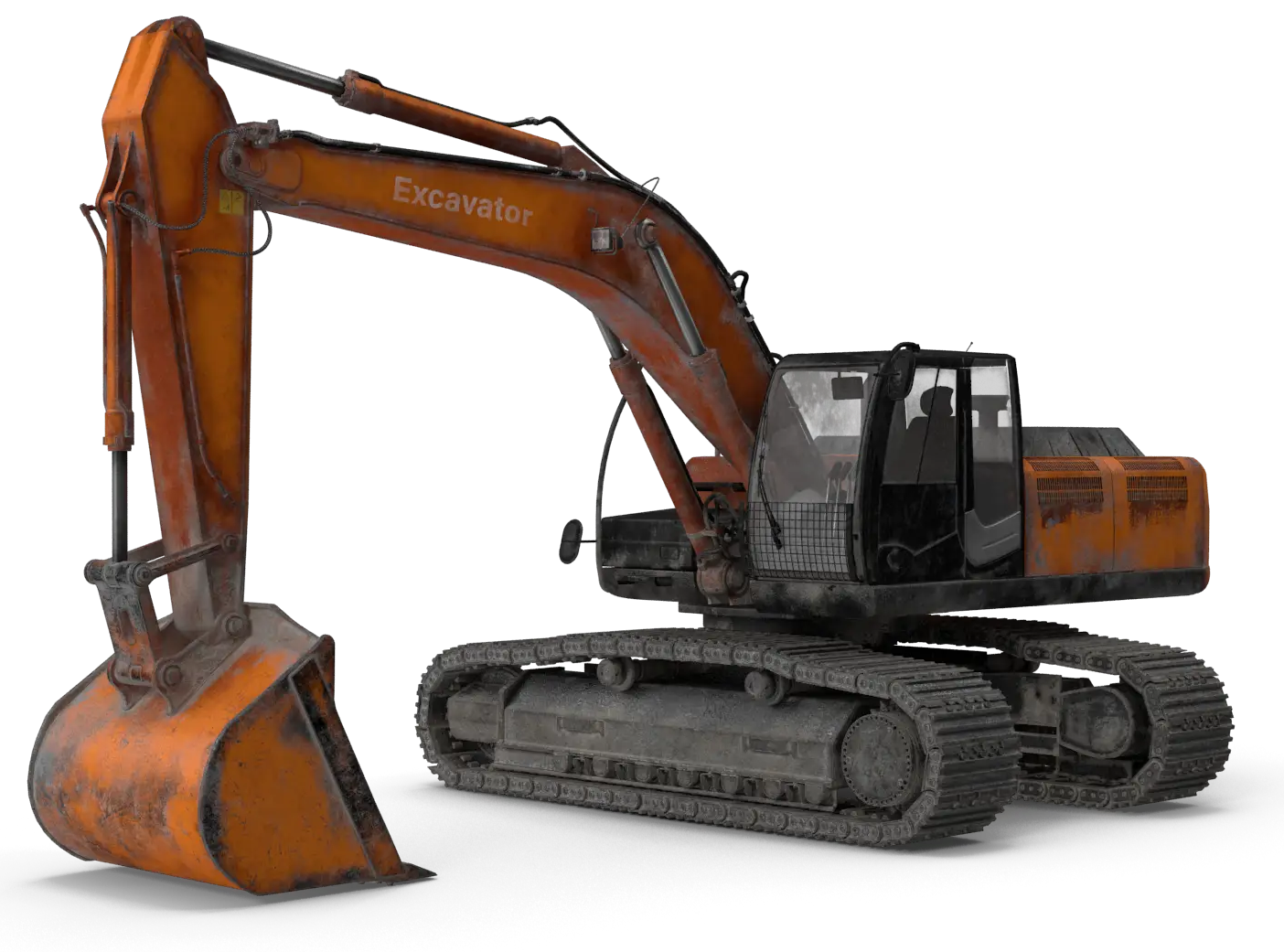 Excavadora 3D representando nuestros servicios de construcción